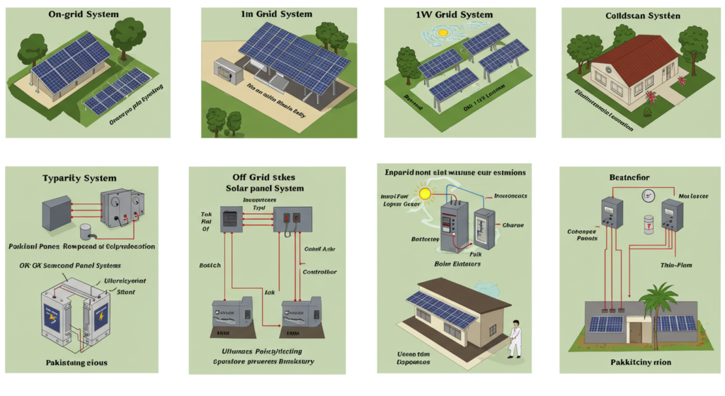 Types of 1kW Solar Panel Systems in Pakistan
