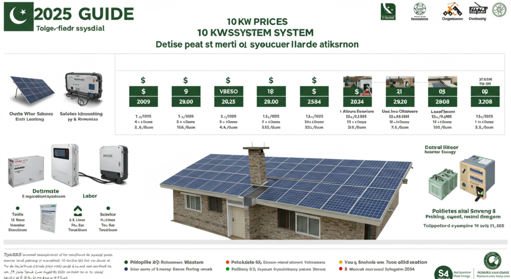 “10 kW solar panel array on residential rooftop in Pakistan”