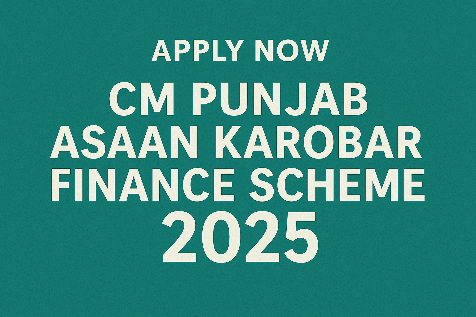 CM Punjab Asaan Karobar Finance Scheme