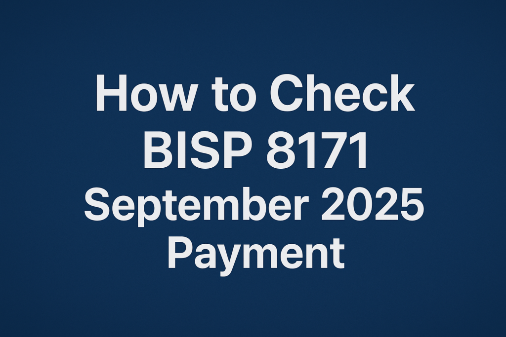 How to Check BISP 8171 September 2025 Payment